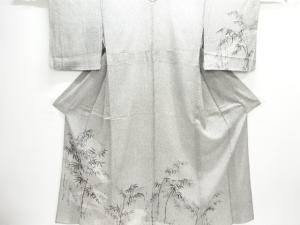 駒絽霞に竹笹模様訪問着